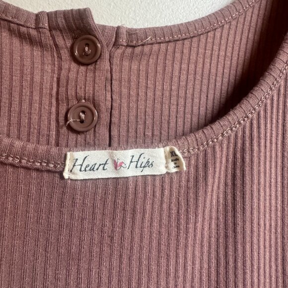 Heart & Hips Maternity Ribbed Mid Length Dress‎ Mauve  Women's XL (X135) - Picture 8 of 10